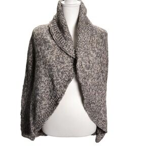 Elsamanda‎ Italy Women's Open-Front Marled Knit Cardigan Small Alpaca Wool Blend